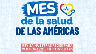 Afiche del Mes de la Salud de las Américas del Consulado de Colombia en Miami, con consultas durante octubre