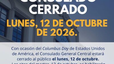 Aviso de consulado cerrado el lunes 12 de octubre de 2026 por Columbus Day en Miami