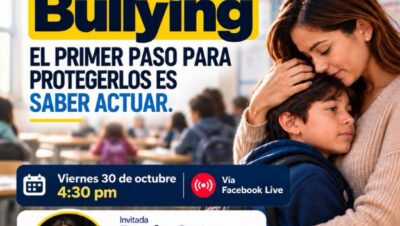 Invitación al webinar sobre bullying Hablemos de bullying del Consulado de Colombia en Houston